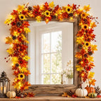 13.2ft Fall Decoration for Home Fall Leaf Garland with Light Indoor Outdoor - Image 4