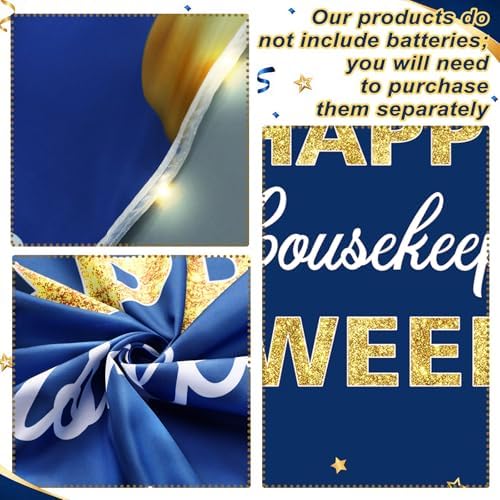 3 Pcs Lighted Happy Housekeeping Week Hanging Banner with LED Lights - Image 3