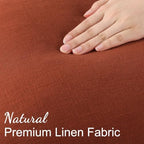 decorUhome Fall Rust Linen Throw Pillow Covers 22x22 Set of 2 - Image 3