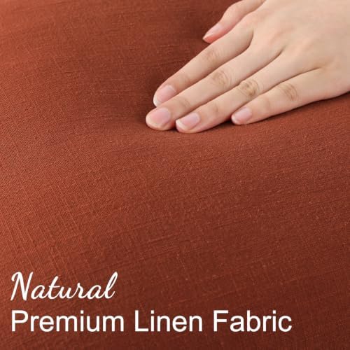 decorUhome Fall Rust Linen Throw Pillow Covers 26x26 Set of 2 - Image 3