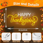 Large Happy Thanksgiving Neon Sign Fall Window Lights 24.4*10.6In - Image 2