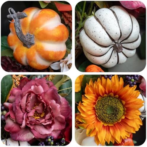 24 Inch Fall Wreaths for Front Door, Autumn Harvest Wreath, Porch Decor - Image 5