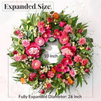 Spring Wreaths for Front Door, 26" Large Spring Summer Easter Wreaths, 2Pcs - Image 2