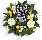Garvee 20" Lemon Wreath for Front Door, Spring Summer Fruit Wreath by Garvee