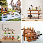 Manspdier Wooden Display Stand Wood Cupcake Stands Tool Free, Rustic Risers for Display Ideal Craft Funko Pop Shelves Table Display Stand for Vendors Wood Riser - Image 4