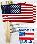 GIFTEXPRESS Pack of 24, Made in USA 12x18 Inch US Stick Flags With Spear Tip, Handheld American Flags, Grave Marker for Cemetery on 30" Dowel With 2" Gold Tip by GIFTEXPRESS
