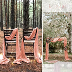 20 Pack Coral Table Runner 10Ft Cheesecloth Table Runner Boho Gauze Table Runners Romantic Long Sheer Fabric Cheese Cloth Table Runners for Wedding Party Bridal Shower - Image 6