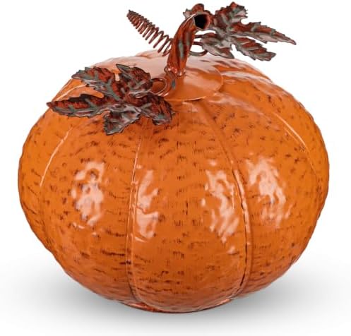 Metallic Fall Pumpkin Decor, Handcrafted Harvest Autumn Table Accent by Arborus