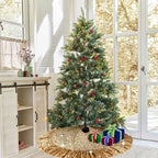 Gold Tree Skirt Sequin Ruffled Christmas Tree Skirt 45 Inch - Image 3