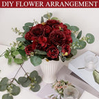 24 Bundles Burgundy Peonies Artificial Flowers for Centerpieces - Image 3
