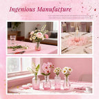 Der Rose 32pcs Pink Bud Vases in Bulk Flower Vases for Wedding Table Decor - Image 6