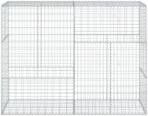 vidaXL Gabion Basket with Cover 78.7"x19.7"x59.1" Galvanized Iron - Image 5