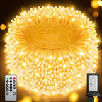 552FT 1400LED Warm White Christmas Lights Outdoor, Extra Long Outdoor String Lights Waterproof, Timer & Memory, 8 Modes Dimmable Plug in Fairy for Outside Tree Wedding Patry by JIXXULVU