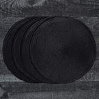 Now Designs Disko Round Placemats, Black, Set of 4 - Image 5