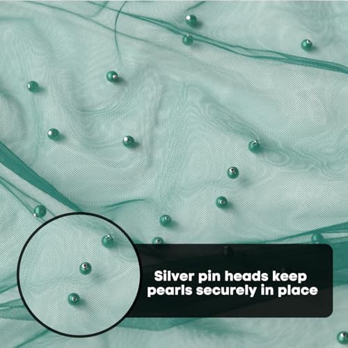 Artoid Mode 10-Pack Pearl Dark Green Gauze Table Runner 10FT Home Decor - Image 7