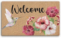Hummingbird Flower Coco Coir Doormat Door Welcome Mat for Home Entrance Front Door, Bird Floral Spring Summer Floor Mats for Outdoor Outside Entryway 30x17 Inch by BitKAM