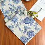 Blue Table Runner Cotton Polyester, 12x72 Inch by ZIWUROAD
