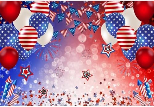 American 4th of July Backdrop 12x8ft Fabric Independence Day Party Decor American Patriotic Party Flag Day Memorial Day Decoration Veterans Background by OFILA