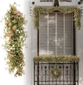 Fake Hanging Plants 12Pc-20 Artificial Ivy Vines, UV Resistant Greenery Ivy Leaves Garland with Flowers for Wedding Outdoor Decoration Home Indoor Wall Décor by Goleray