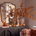 Giegxin Fall Faux Stems Grape Ivy Leaves 39.37 Inch, Orange, 12 Pcs - Image 2