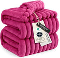 Bedsure Soft Queen Size Blanket for Bed Hot Pink 90"x90" by BEDSURE