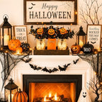 Lighted Halloween Table Centerpiece, Pumpkin Mason Jar Decorations for Home - Image 3