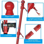 ZMTECH Flag Pole - Upgraded Bracket,(2 Packs) 6 FT Stainless Steel Flag Poles for Outside House, Residential or Commerical, Tangle Free Flag Pole Kit for American Flag (Without Flag, Red) - Image 4