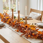 6 Ft Fall Garland for Mantle, Sunflower Autumn Garland with Maple Leaves - Image 5