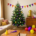 Lunmon 72 Pcs Mardi Gras Christmas Ornaments Green Gold Purple Baubles - Image 5