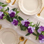 Floweroyal 6 Pack Artificial Flower Garlands 15.8FT Fake Impatiens Vines Silk Flowers Hanging Impatien Ivy for Wedding Arch Party Home Garden Wall Decor (Purple) - Image 5