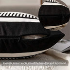 Decorative Striped Throw Pillow Cover 26x26 Inch Black White & Brown - Image 6
