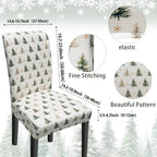 Christmas Chair Covers Set of 6, Xmas Tree Dining Chair Covers for Party Kitchen Removable Seat Cover for Chairs Christmas Decorations Indoor - Image 4