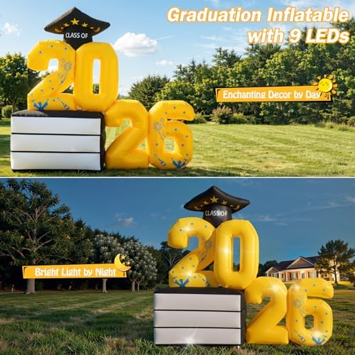 Lewondr 5.7FT Graduation Inflatable Outdoor Decoration 2026 Marquee Numbers - Image 2