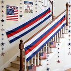 2 Pack Patriotic Bunting Banner, 4th of July Outdoor Porch Decorations 2.5 x 20 ft Red White and Blue American Flag for Memorial Day, Veterans Day, Home Yard (Independence Day-3) - Image 4