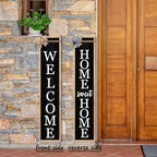 TQianJiang Outdoor 2in1 Welcome Sign for Front Porch Standing 45"X9" Wood - Image 6