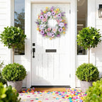 Spring Summer Wildflower Daisy Wreath for Front Door 18 Inch Artificial Colorful Flower Wreath for Indoor Outdoor Wall Festival Easter Home Farmhouse Wedding Decor - Image 7