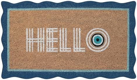 Folkulture Hello Door Mat Outdoor, Front Doormat Outside Entrance - 16"x28" by Folkulture