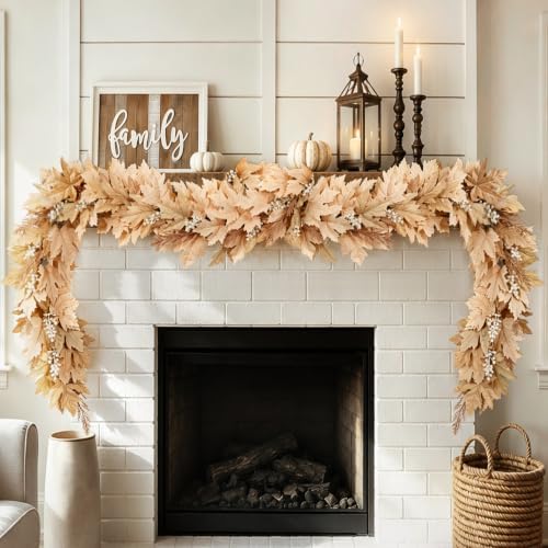 Fall Decorations for Home, 6Ft Artificial Berry Cypress Leaves Fall Garland by Zesua