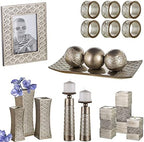 Creative Scents Dublin Silver Decorative Candle Holder Set of 2 - Home Decor Pillar Candle Stand, Coffee Table Mantle Decor centerpieces for Fireplace, Living or Dining Room Table, Gift Boxed - Image 7