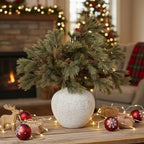 Wavwavw 6 Pcs Greenery Christmas Artificial Cedar Pine Stems, 25.5 Inch - Image 2