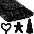 Teenyyou 24 Pcs 30mm x 39.37 Inch Extra Thick Jumbo Pipe Cleaners Bulk DIY Valentine's Day Giant Fur Fluffy Pipe Cleaners Chenille Stems Craft Supplies for Gifts DIY Project(Black) by Teenyyou