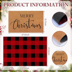 Tinideya 2 Pcs Christmas Layered Doormat Set, Merry Christmas - Image 3