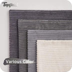 Topfinel Euro Shams Decorative Throw Pillows Covers for Bedroom,Large Cream Grey Fluffy Corduroy Western Home Decor Cushion Cases,Soft Neutral Gray Shams Set of 4 26x26 Inch - Image 3