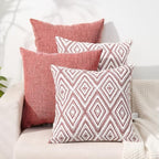 HPUK Throw Pillow Covers 18x18, 4 Pack, Coral Textured Couch Pillow Covers by HPUK