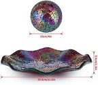 MDLUU Centerpiece Bowl and Balls Set, Mosaic Tray with 3 Pieces Spheres, 12" Decorative Plate with 4" Mosaic Orbs for Home Decor, Gift (Multicolored Purple) - Image 3