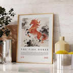 Year of the Fire Horse 2026 Poster, Chinese Zodiac Horse Wall Art, Lunar New Year Asian Art Print, Decor Minimalist - Image 2