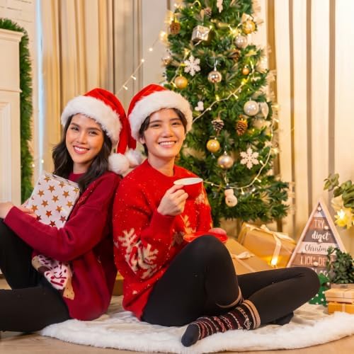 Skylety 48" Velvet Christmas Tree Skirt with Faux Fur Trim,Cream White - Image 5