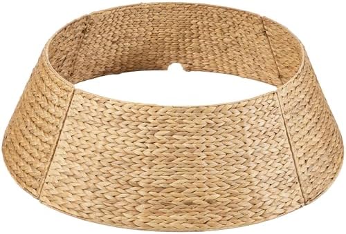 Best Choice Products 42in Christmas Tree Collar, Woven Hyacinth 4-Piece Holiday Rattan Tree Skirt Accessory for Home w/Cord Cut-Out - Natural by BestChoiceProducts