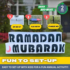 6FT Ramadan Inflatable Just Ramadan Mubarak! - Islamic Ramadan Decor for Outdoor Front/Back Lawns, Built-in LED Lights and Fan to Blow Up with Air, Iftar/Eid Gift - Image 3