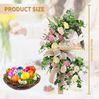 Easter Wreaths for Front Door, Easter Artificial Egg Wreath Decoration, Bunny Carrot Spring Wreath Farmhouse Home Indoor Outdoor Easter Decor, Green-2, TADEAU-01 - Image 5